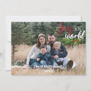 Cartão De Festividades Joy To The World Photo Holiday Card