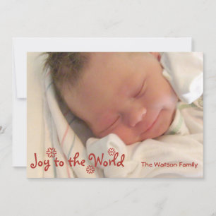 Cartão De Festividades Joy to the world red snowflake fotografia de natal