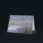 Cartão De Festividades Joy to the World Winter Willows Christmas Card<br><div class="desc">Uma fotografia de uma bela geada cobriu os salgueiros de inverno,  com as palavras "Joy to the World" na frente deste cartão de Férias,  e a mensagem inspiradora de Isaiah 9:6 na dentro. Mude a dentro de sentimento para se adequar ao seu gosto ou saia como está.</div>