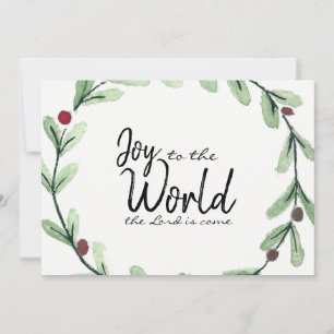 Cartão De Festividades Joy To The World Wreath Photo Christmas Card