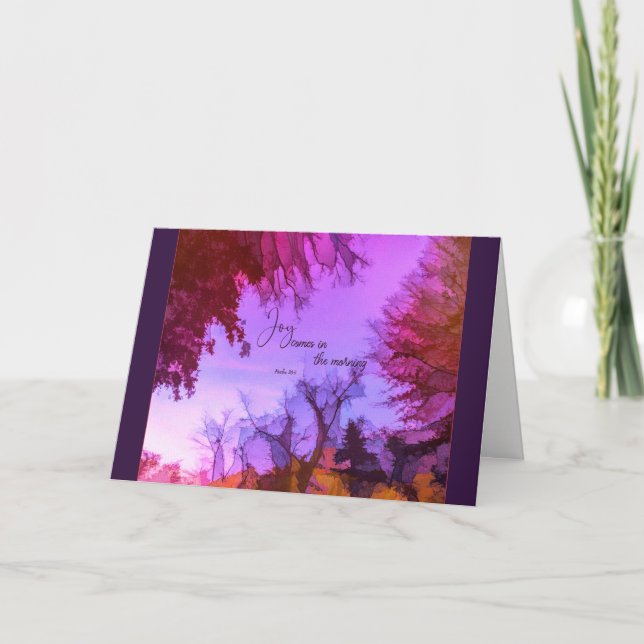 Cartão De Festividades Joy vem pela manhã (Frente)