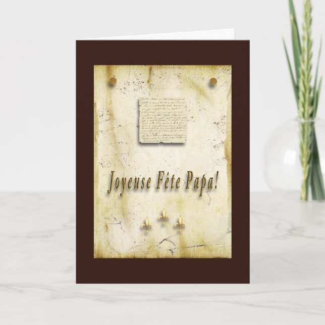 Cartão De Festividades Joyeuse Fête Papa! (Frente)