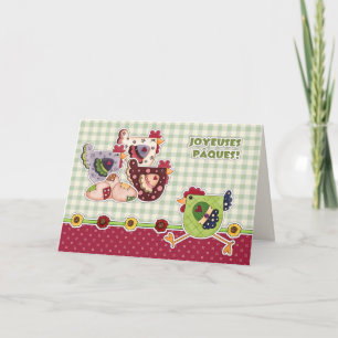 Cartão De Festividades Joyeuses Pâques. Placa de páscoa em francês