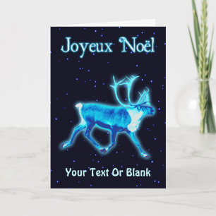 Cartão De Festividades Joyeux Noё l - Azul-Caribe (Reindeer)