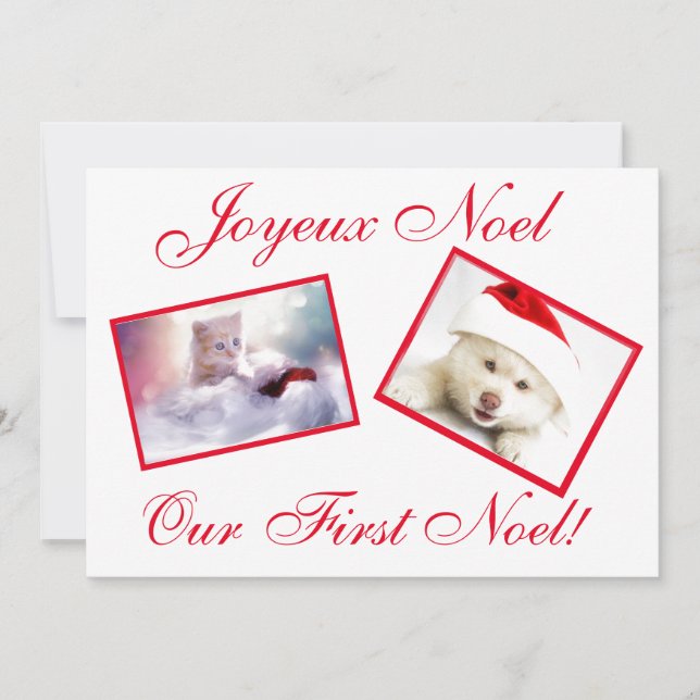 Cartão De Festividades Joyeux Noel Best Friends Pets First Noel Card (Frente)