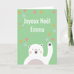 Cartão De Festividades Joyeux Noel Carte de Noël avec nosso polaire