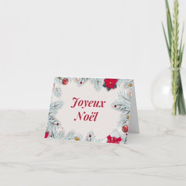 Cartão De Festividades Joyeux Noël Double card for annual parties (Frente)