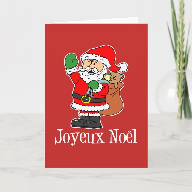 Cartão De Festividades Joyeux Noel French Felry Papais noeis de Natal (Frente)