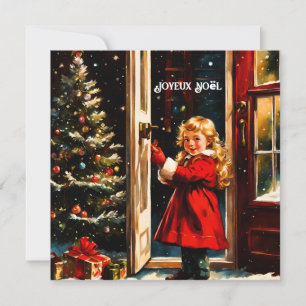 Cartão De Festividades Joyeux Noël - menina