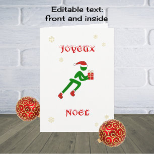 Cartão De Festividades Joyeux Noel natal runner língua francesa