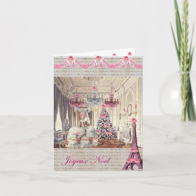 Cartão De Festividades Joyeux Noel Palace de Versailles ~Marie Antonette (Frente)