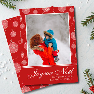 Cartão De Festividades Joyeux Noël Red Christmas Decoration Photo Holiday