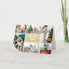 Cartão De Festividades Joyeux Noël Typografia Glitter Fotografia Colagem