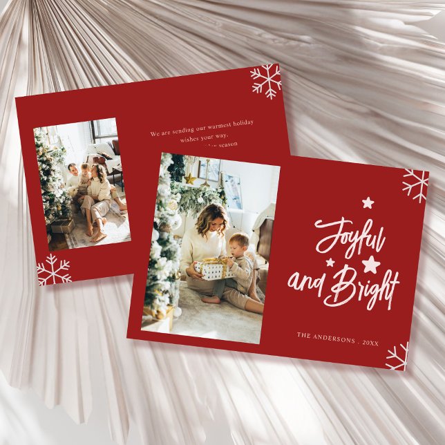 Cartão De Festividades  joyful and bright family photo christmas Card (Criador carregado)