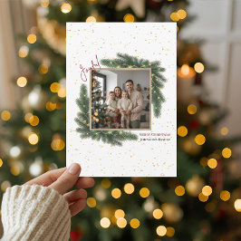 Cartão De Festividades Joyful Christmas Personalized Family Photo Holiday