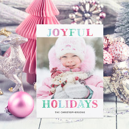 Cartão De Festividades JOYFUL HOLIDAYS Pastel Watercolor Foto