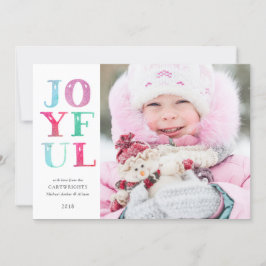 Cartão De Festividades JOYFUL HOLIDAYS Whimsical Pastel Uma Foto