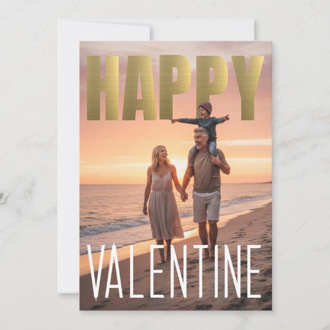 Cartão De Festividades Joyful Valentine's Day PhotoPop Sunset Background (Frente)