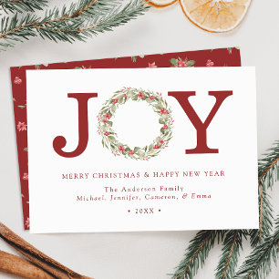 Cartão De Festividades Joyful Wreath Non-Photo
