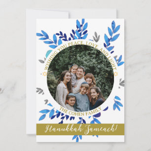 Cartão De Festividades Joyous Hanukkah   Foto simples da família Hanukkah