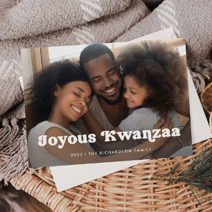 Cartão De Festividades Joyous Kwanzaa Sobreposição de Foto Simples Boho