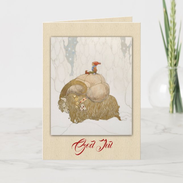 Cartão De Festividades Julbocken de John Bauer (1912) (Frente)