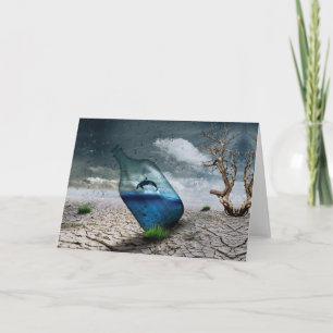 Cartão De Festividades Jumping killer whale in bottle