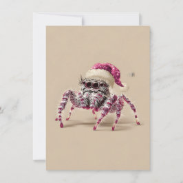 Cartão De Festividades Jumping Spider Wearing Santa Hat Christmas Cards