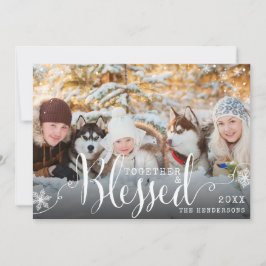 Cartão De Festividades Junto com o abençoado Natal de Foto da Família