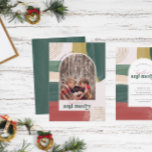 Cartão De Festividades Juntos e Feliz | Ficheiro de Fotografias Natal Mod<br><div class="desc">Apresentando belos pincéis de pintura abstrato e trendy arch enquadrando sua foto favorita. Paleta de cores moderna e sotaques dourados fazem este cartão com fotos se sentir com um talento moderno. Tonalidades de terra clássica de tonalidade de cobre espantosa e verde escuro são perfeitas para as férias. Adicione sua escolha...</div>