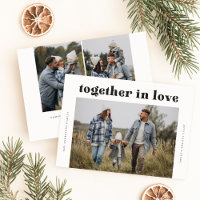 Juntos no Love Modern Three Photo Christmas