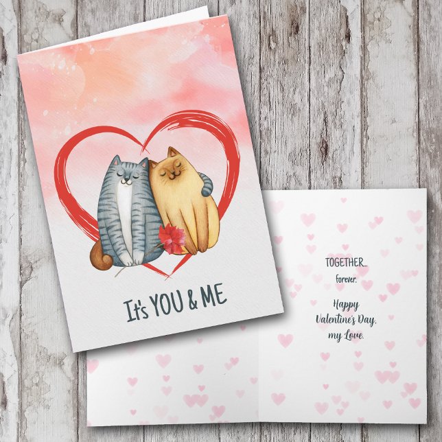 Cartão De Festividades Juntos para o Namorados de gatos para sempre (Criador carregado)