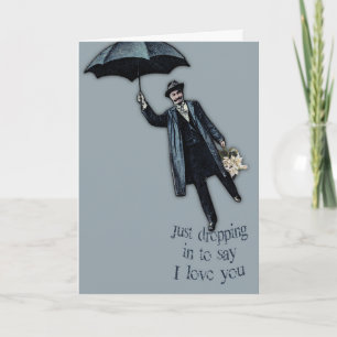 Cartão De Festividades Just Dropping In Valentine