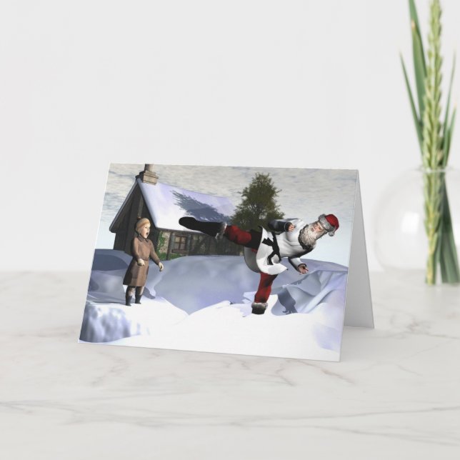 Cartão De Festividades Karate Claus (Frente)