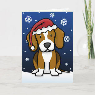 Cartão De Festividades Kawaii Beagle Christmas Card