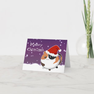 Cartão De Festividades Kawaii christmas calico kitty cat