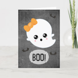 Cartão De Festividades Kawaii Ghost Halloween