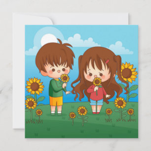 Cartão De Festividades Kawaii Kids