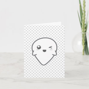 Cartão De Festividades Kawaii Winking Ghost Note Card