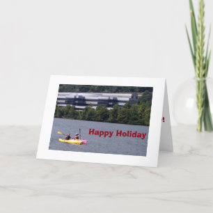 CARTÃO DE FESTIVIDADES KAYAKERS PADDLE OUT TO SAY HAPPY HOLIDAY