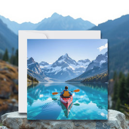 Cartão De Festividades  Kayaking in Mountains Blank