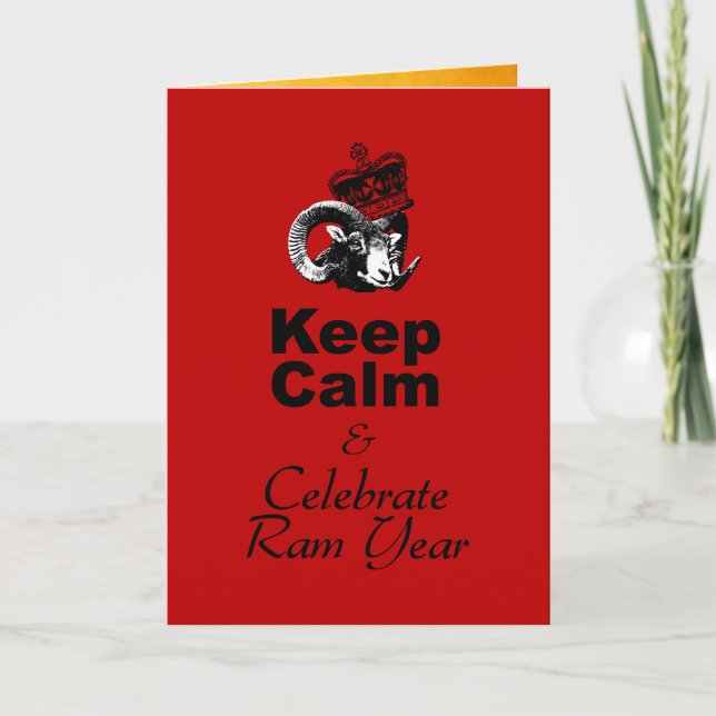 Cartão De Festividades Keep Calm and Celebrate Goat Year 2025 VGC (Frente)