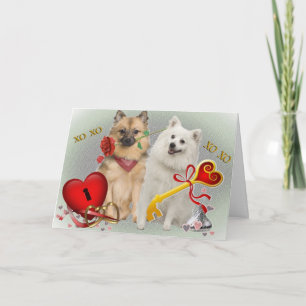 Cartão De Festividades Keeshond Valentine Twosome Cards