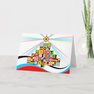 Cartão De Festividades Kente Pattern African Art Tribal Christmas Card