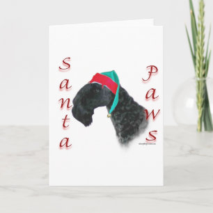 Cartão De Festividades Kerry Blue Terrier Santa Paws