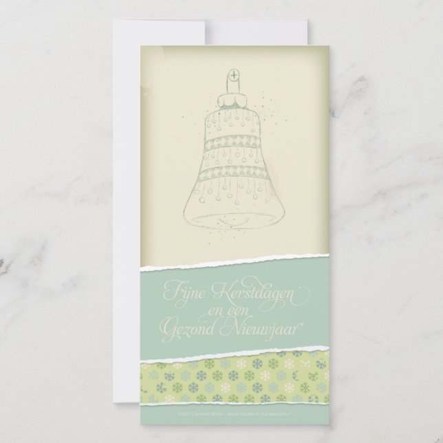 Cartão De Festividades Kerstkaart encontrou o kerstklok 1 (Frente)