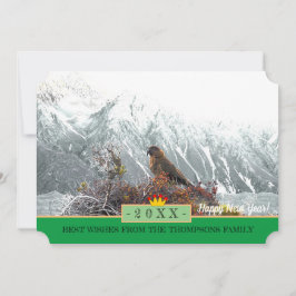 Cartão De Festividades Kia Parrot e Feliz ano novo! Cartão/Nova Zelândia