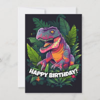 Kids Jurassic Dino Dinosaur Aniversário Card
