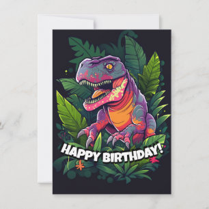 Cartão De Festividades Kids Jurassic Dino Dinosaur Aniversário Card