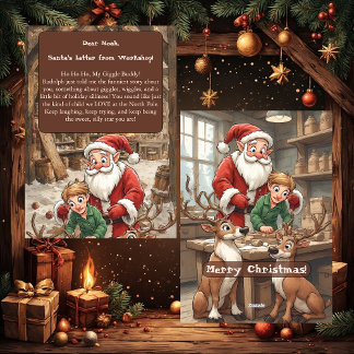 Cartão De Festividades Kid's Santa’s Letter from Workshop North Pole